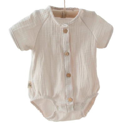 Боди с коротким рукавом Муслин KiDi 342(Мс)-78 светло-бежевый 1